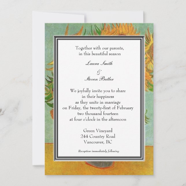 convite de casamento de outono, verão, feriado. va (Frente)