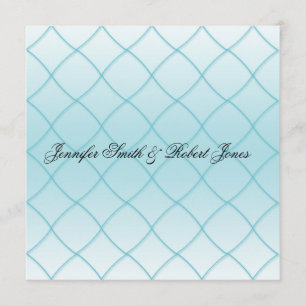 Convite De Casamento De Padrão De Diamante Azul De