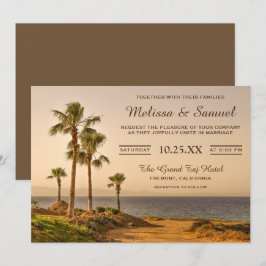 Convite de Casamento de Palmeiras de Ilha Tropical