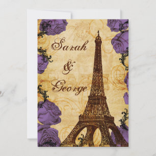convite de casamento de Paris da torre de eiffel d