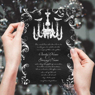 Convite de Casamento de Pássaro de Amor com Lustre