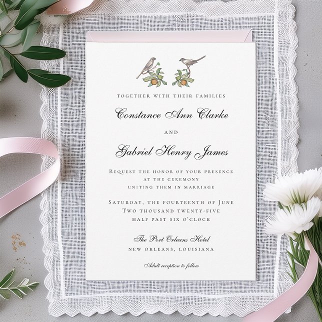 Convite de Casamento de Pássaros de Amor (Criador carregado)
