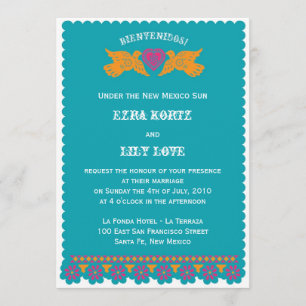 Convite De Casamento De Pássaros De Amor - Aqua