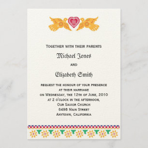 Convite De Casamento De Pássaros De Amor Mexicano