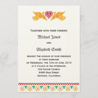 Convite De Casamento De Pássaros De Amor Mexicanos
