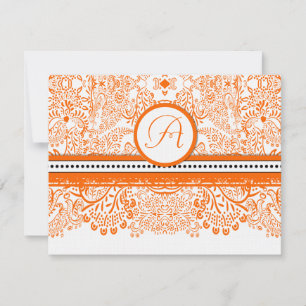 Convite de Casamento de Pássaros do Amor Laranja