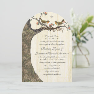 Convite de Casamento de Pássaros em Gaiola Rosa e