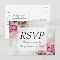 Convite de Casamento de Pastel Cor-de-Rosa Floral