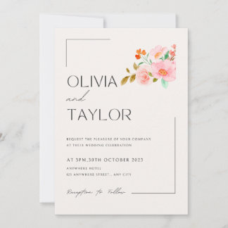 Convite De Casamento De Pastel Floral