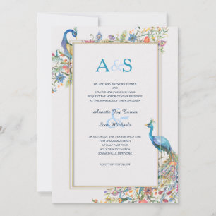 Convite de Casamento de Pavões