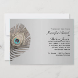 Convite De Casamento De Peacock De Silver Elegance