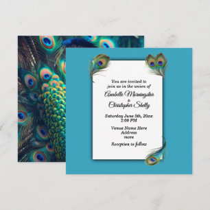 Convite de Casamento de Perfil de Peacock