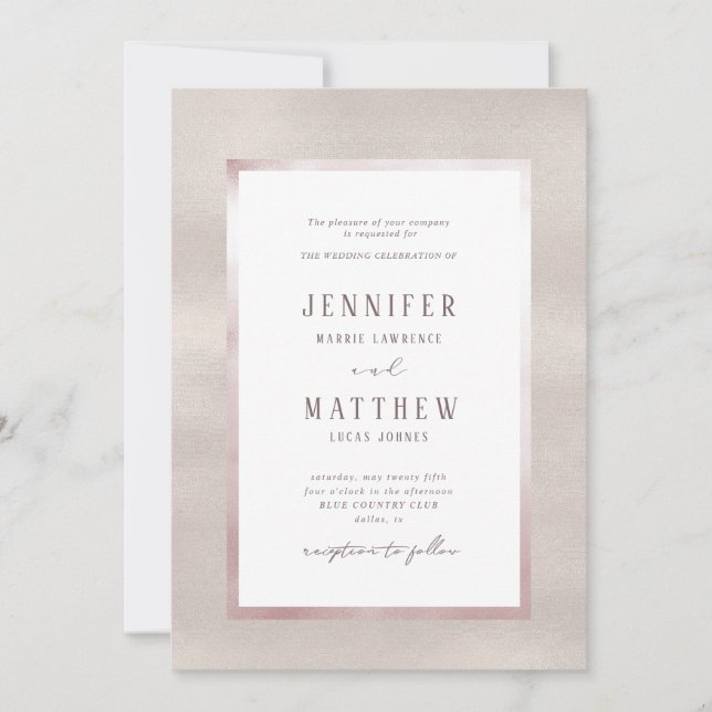 Convite De Casamento De Pérolas De precioso (Frente)