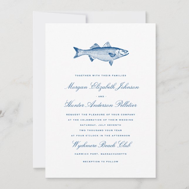 Convite de Casamento de Pesca | Casamento Náutico (Frente)