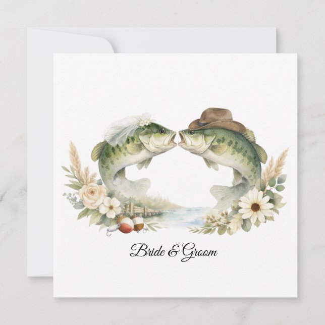 Convite de Casamento de Pesca no Texas Chapéu de C (Frente)