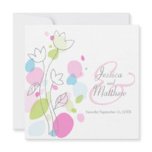Convite de casamento de pétala de flor de confetti