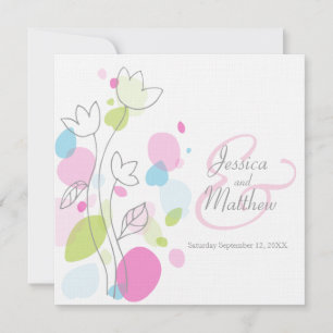 Convite de casamento de pétala de flor de confetti