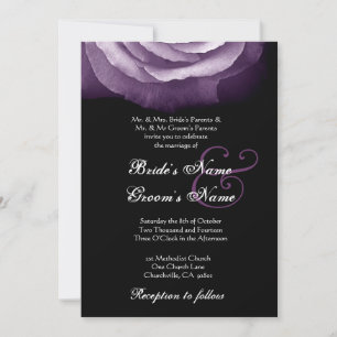 Convite De Casamento De Pétalas Rosa PURPLE