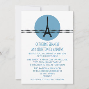 Convite de casamento de Pontos Parisienses Mod, Az
