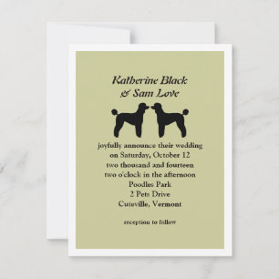 Convite de Casamento de Poodles Padrão