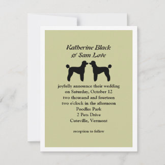Convite de Casamento de Poodles Padrão