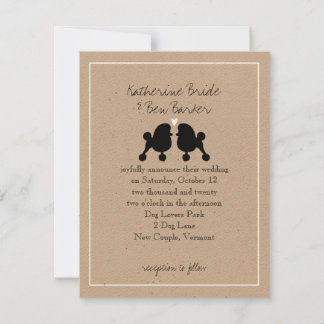 Convite de Casamento de Poodles Toy Elegantes