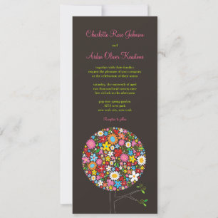 Convite de casamento de Pop de Flores de primavera