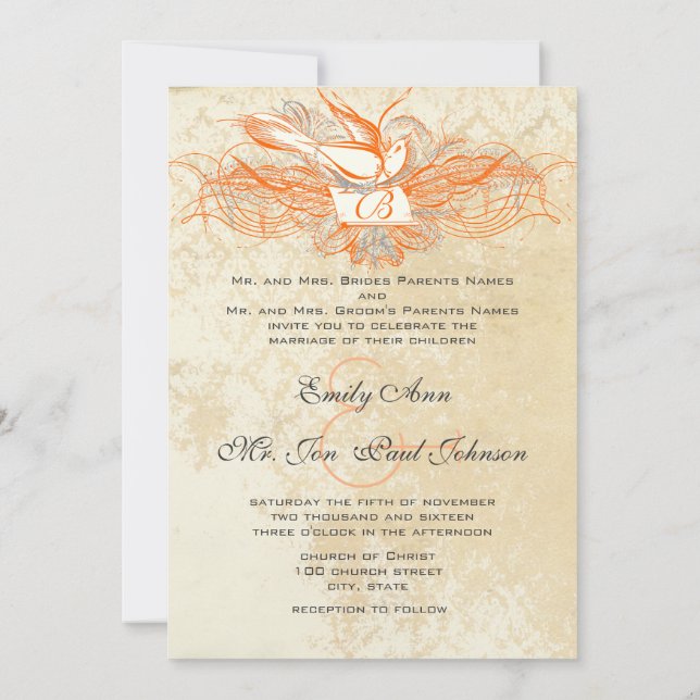 Convite de casamento de Portas Flouradas da Cinza  (Verso)