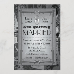 Convite de Casamento de Posters vintage Art Deco