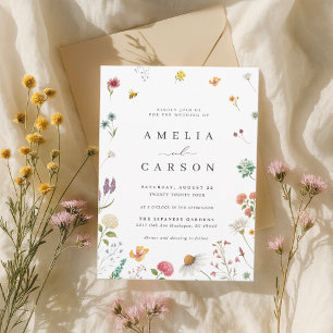 Convite de Casamento de Prado de Flores Silvestres