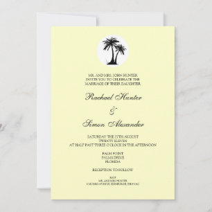 Convite de Casamento de Praia - Amarelo