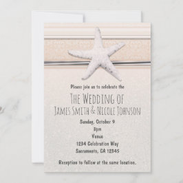Convite de Casamento de Praia Branco Cremoso Estre