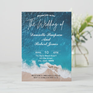 Convite de Casamento de Praia Elegante