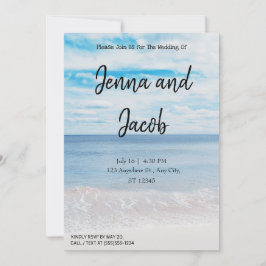 Convite de Casamento de Praia Moderno e Elegante