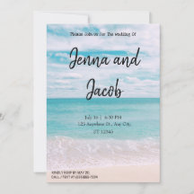 Convite de Casamento de Praia Moderno e Elegante