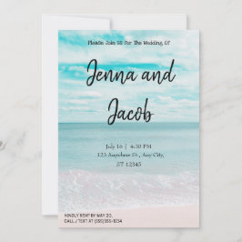 Convite de Casamento de Praia Moderno e Elegante