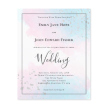 Convite de casamento de Prata de Coloração d'água