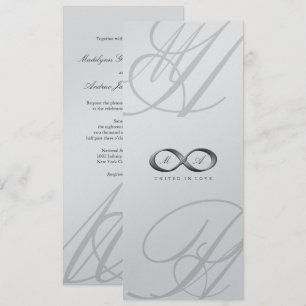 Convite de casamento de prata elegante do fecho da