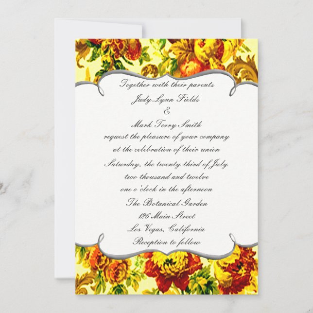 Convite de Casamento de Primavera (Frente)