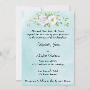 Convite de Casamento de Primavera com Flor de Casa