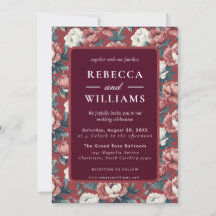 Convite de Casamento de Primavera com Peônias Boho