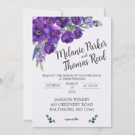 Convite de Casamento de Púrpura