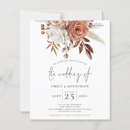 Convite de casamento de QR do Terracotta Florals R