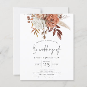 Convite de casamento de QR do Terracotta Florals R