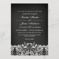 Convite de casamento de quadro de cadeiras branco
