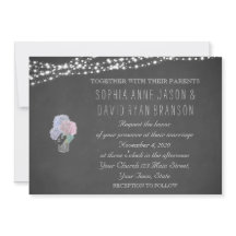 Convite de casamento de quadro de fixação das luze