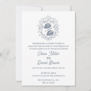 Convite de casamento de quadro de repouso floral