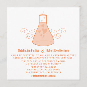 Convite de casamento de Química da Orange Sweet