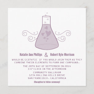 Convite de casamento de Química Purple Sweet