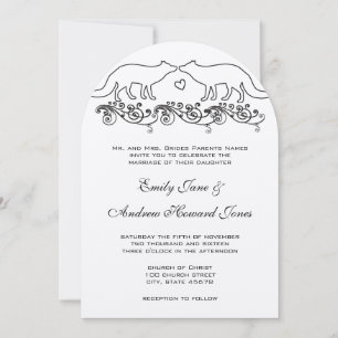 Convite De Casamento De Raposas Vintage